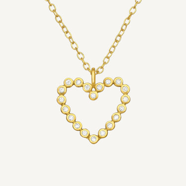 24ct Gold Plated 925 Sterling Silver CZ Sweet Desires Heart Necklace