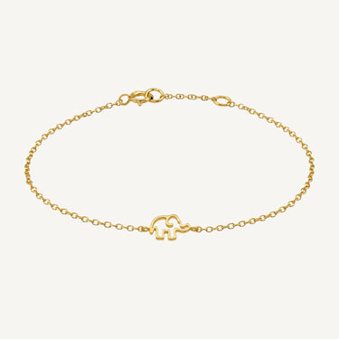24ct Gold Plated 925 Sterling Silver Lucky Elephant Bracelet