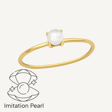 24ct Gold Plated 925 Sterling Silver Pearl Cove Ring