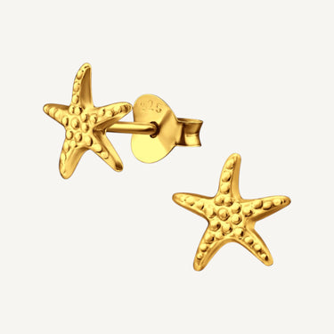 24ct Gold Plated 925 Sterling Silver Siren Starfish Studs