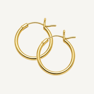 24ct Gold Plated Sterling Silver French Lock Hoop Earrings