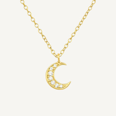 24ct Gold Plated 925 Sterling Silver CZ Lunar Goddess Necklace
