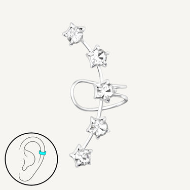 925 Sterling Silver CZ Cosmic Obsession Ear Cuff
