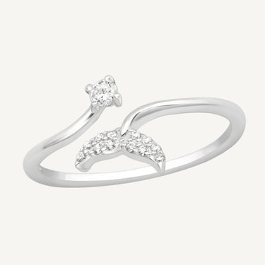 925 Sterling Silver CZ Mermaid's Cove Adjustable Ring