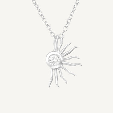 925 Sterling Silver CZ Sunbeam Necklace