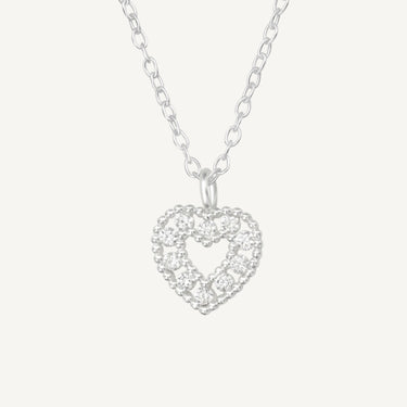 925 Sterling Silver CZ Unbreakable Heart Chain Necklace