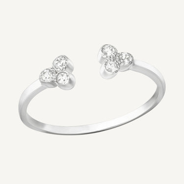 925 Sterling Silver & CZ Ice Queen Adjustable Ring