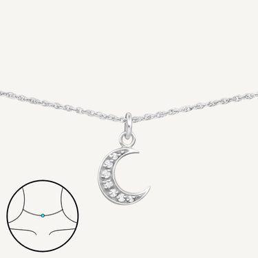925 Sterling Silver CZ Lunar Goddess Choker Necklace