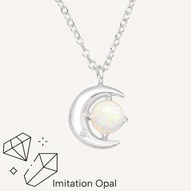 925 Sterling Silver Moonlight Opal Necklace