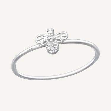 925 Sterling Silver & CZ Queen Bee Ring