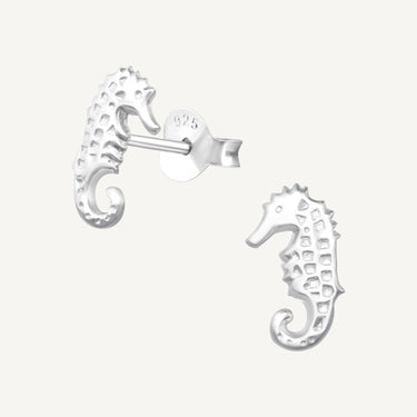 925 Sterling Silver Sea Soul Seahorse Stud Earrings