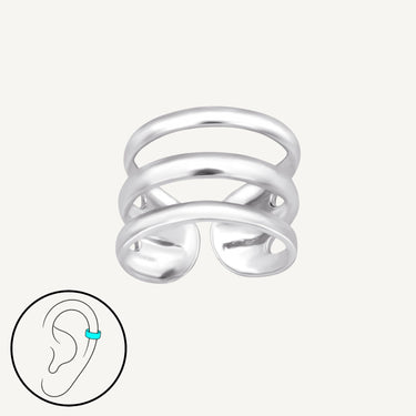 925 Sterling Silver Sleek Layer Ear Cuff