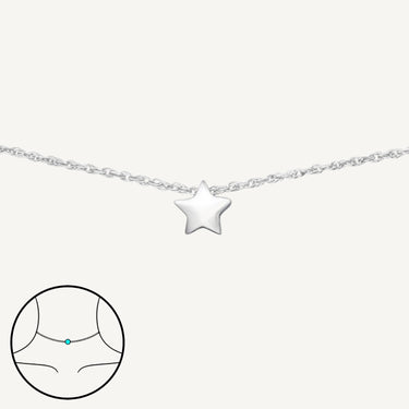 925 Sterling Silver Starlight Star Choker