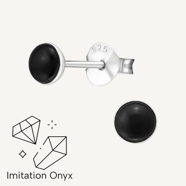 925 Sterling Silver Dark Energy Onyx Stud Earrings