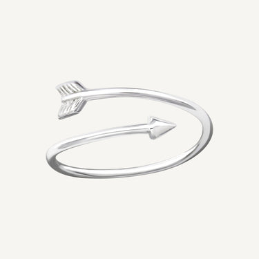 Sterling Silver Aim True Arrow Ring - Adjustable Silver Layering Ring