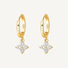 18ct Gold Plated, 925 Sterling Silver & Cubic Zirconia Luxe Clover Hoops