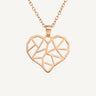 18ct Rose Gold Plated 925 Sterling Silver Geometric Heart Pendant Necklace