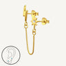 24ct Gold Plated 925 Sterling Silver CZ Starstruck Chain Earrings