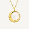 24ct Gold Plated 925 Sterling Silver CZ & Mother Of Pearl Celestial Harmony Necklace