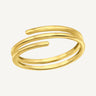 24ct Gold Plated 925 Sterling Silver Modern Wrap Ring