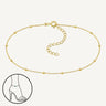24ct Gold Plated 925 Sterling Silver Solstice Bead Ankle Bracelet