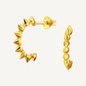 24ct Gold Plated 925 Sterling Silver Spiked Half Hoop Earrings
