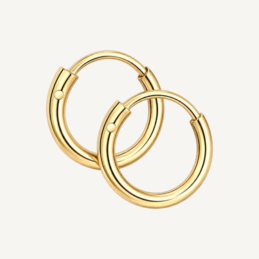 24ct Gold Plated 925 Sterling Silver 8mm Core Energy Huggie Hoops