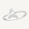 925 Sterling Silver CZ Mermaid's Cove Adjustable Ring