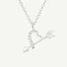 925 Sterling Silver CZ Cupid's Heart Necklace
