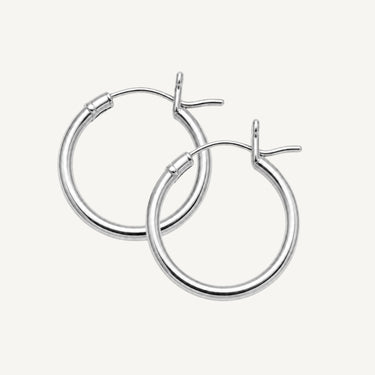 925 Sterling Silver French Lock Hoop Earrings