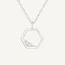 925 Sterling Silver & CZ Hex Noire Necklace