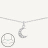 925 Sterling Silver CZ Lunar Goddess Choker Necklace