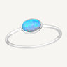 925 Sterling Silver Blue Azure Opal Goddess Energy Ring