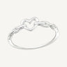 925 Sterling Silver Paperclip Heart Ring
