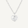 925 Syerling Silver CZ Pretty Little Disaster Heart Necklace