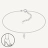 925 Sterling Silver Rebel Angel Wing Ankle Bracelet