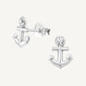 925 Sterling Silver & Cubic Zirconia Stay Grounded Anchor Stud Earrings
