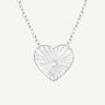 925 Sterling Silver Sunburst Heart Necklace