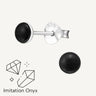 925 Sterling Silver Dark Energy Onyx Stud Earrings