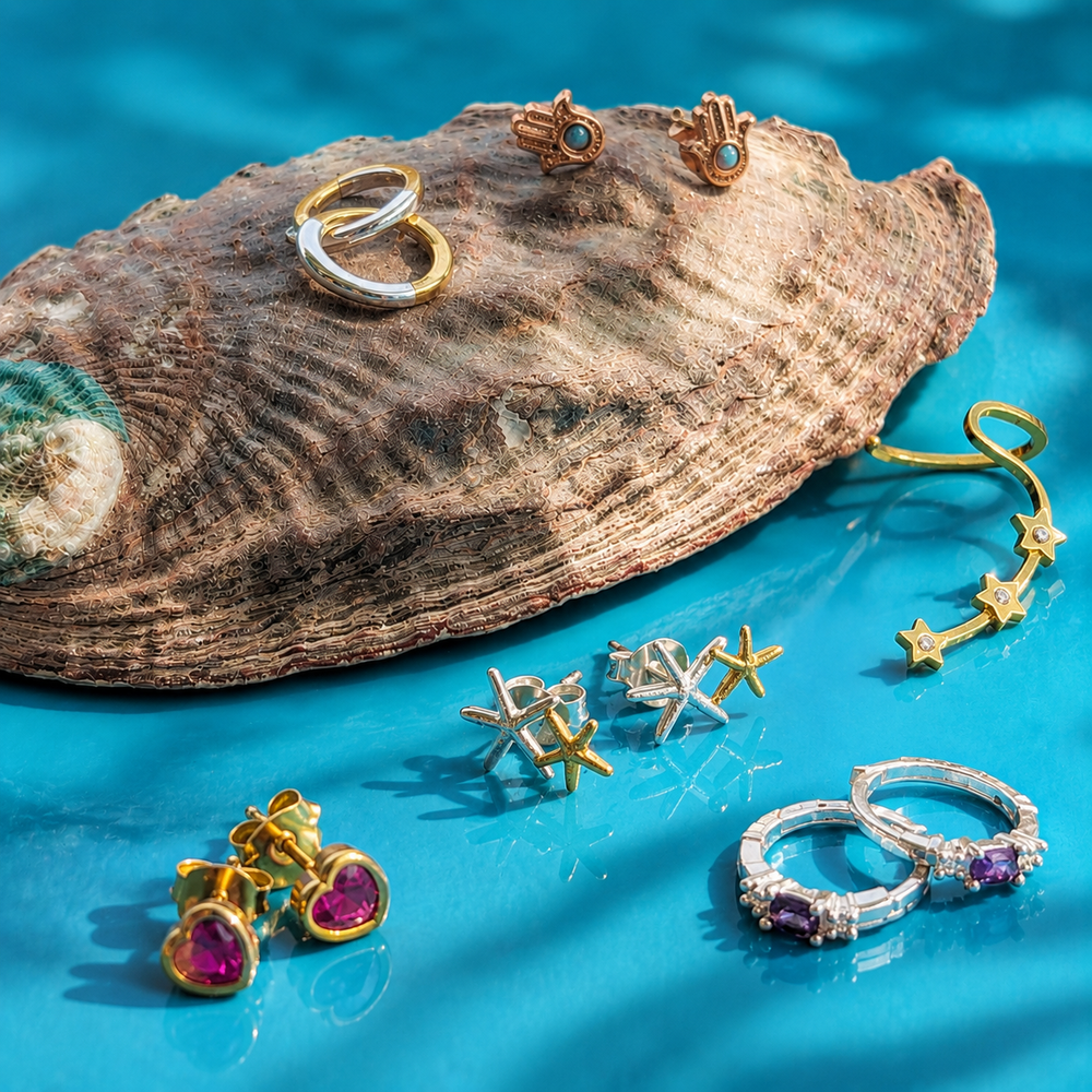Plated Chaos Earrings Flat Lay Image