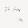 925 Sterling Silver & Cubic Zirconia Square Stud Earrings