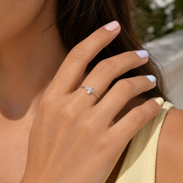Plated Chaos Model Wearing 925 Sterling Silver & CZ Queen Bee Ring