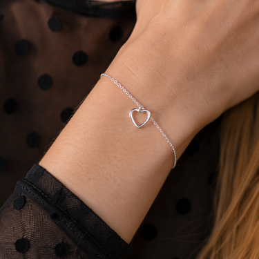Plated Chaos Model Wearing 925 Sterling Silver Pretty Little Heart Bracelet